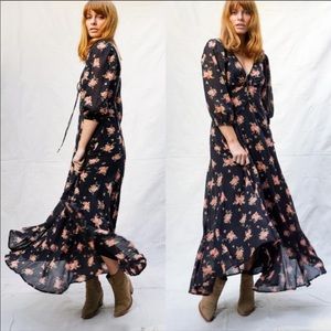 NWT Free People Sea Glass MIDI Dress in Bl…